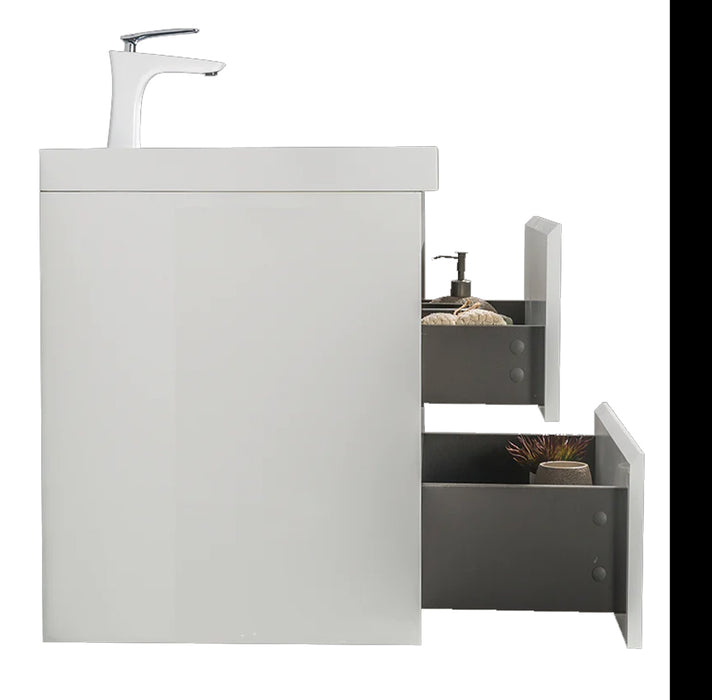 ANGELA White/White Floating Wall-Mounted Vanity (Single or Double Sink)