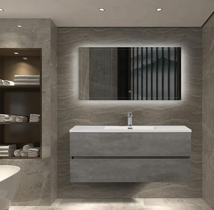 EDI Floating Wall-Mounted Vanity - with White Glossy Basin