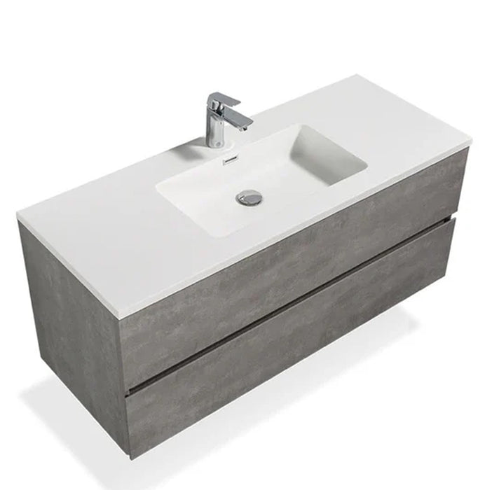 EDI Floating Wall-Mounted Vanity - with White Glossy Basin