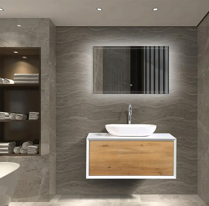 FIONA Floating Wall-Mounted Vanity with MDF Laquered Countertop