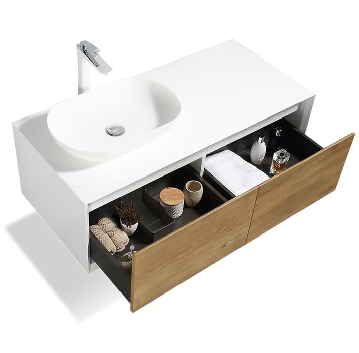 FIONA Floating Wall-Mounted Vanity with MDF Laquered Countertop