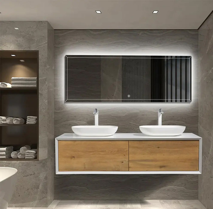 FIONA Floating Wall-Mounted Vanity with MDF Laquered Countertop