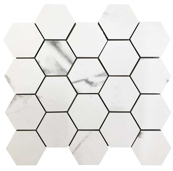 Calacatta Porcelain Mosaic Square 2" x 2"- sold by piece