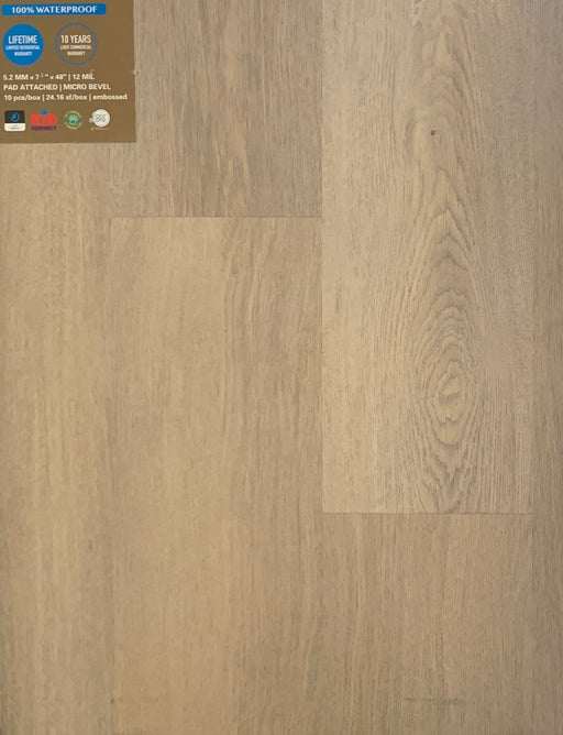 Essentials Eucalyptus 5.5 mm 100% Waterproof Pad Attached 12 MIL SPC Vinyl Flooring