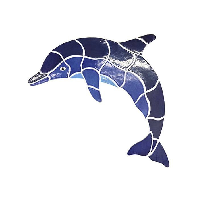 Dolphin Fujiwa Large/Small Watermark Mosaic Pool Tile