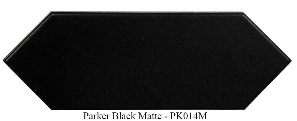 Parker Black Matte Ceramic Tiles 4" x 12" Glossy by Ottimo