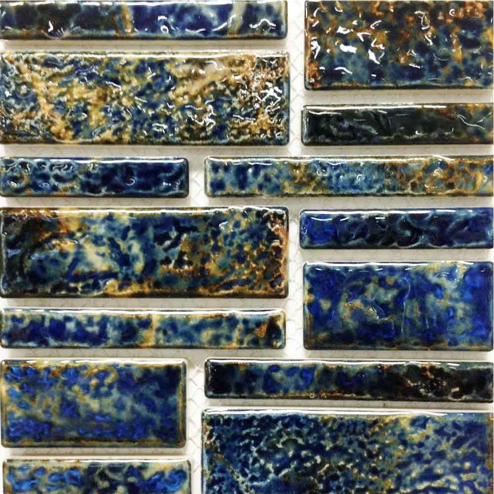 Pilos-404 Summer Blue Fujiwa Porcelain Pool Tile Random Made In