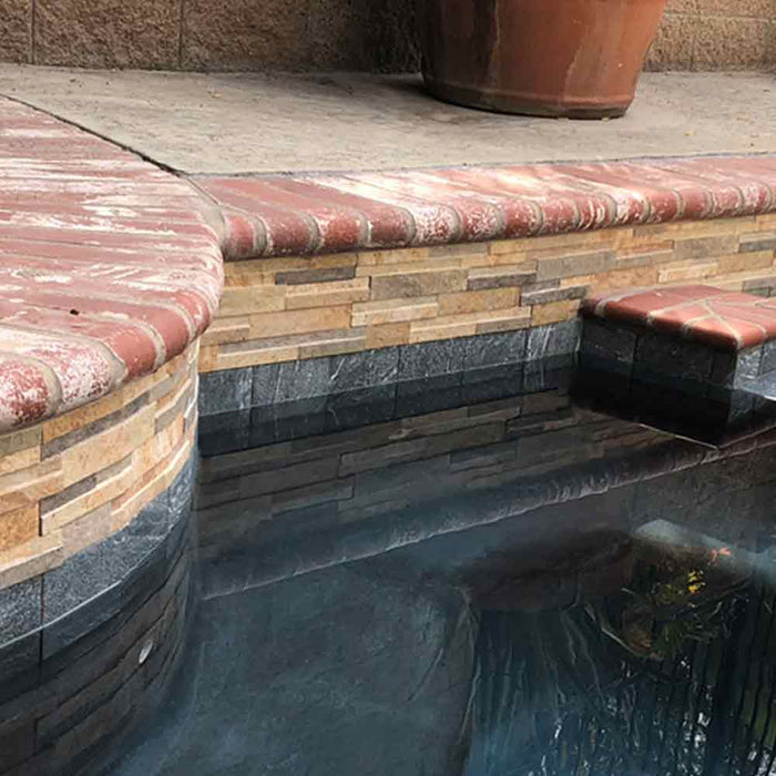 Quarzo Steel Fujiwa Porcelain Pool Tile 6 1/4" x 16"