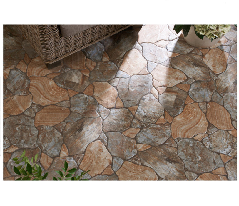 Siena Canet Marron Porcelain Floor Tile 18" x 18"