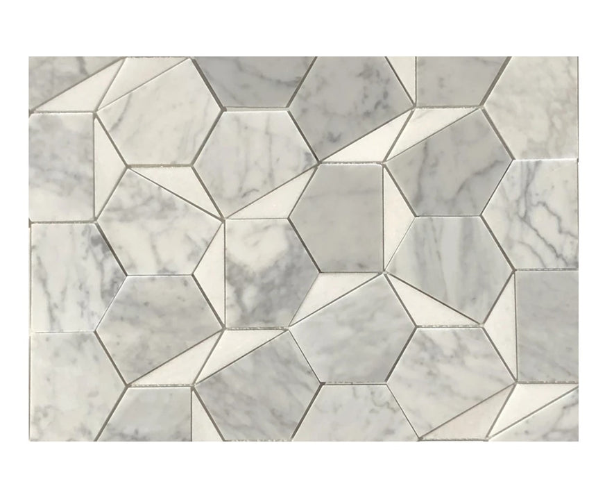 Arya Marble Thasso White Carrara Stone Ott Mosaic