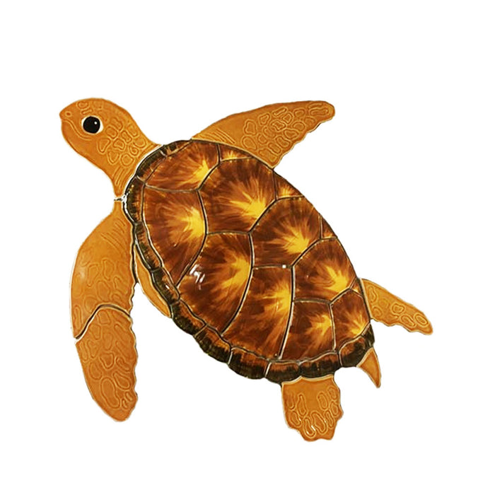 Fujiwa Turtle Brown CHOCO Large/Small Watermark Mosaic Pool Tile