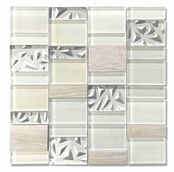 ROYAL132 Glass with Marble Mosaic - sold by piece