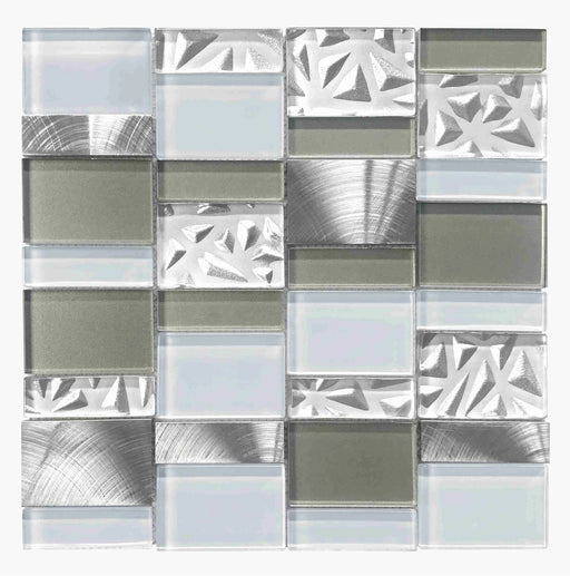 ROYAL133 Glass Marble Metal Mosaic - sold by piece