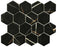 VR14 Verona Nero Marquina Recycled Glass 12 x 12 Hexagon Mosaics (3x3 chips)